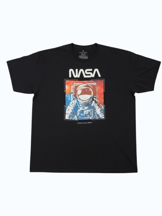 NASA Astronaut Moon Graphic T Shirt Black 3XL
